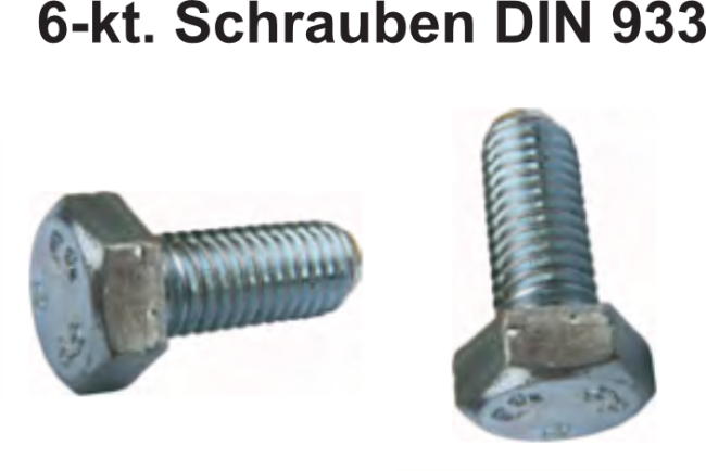Sechskant Schrauben DIN 933 verzinkt